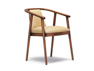 ALIAH - Leather and ash chair with armrests by Papell Design - view 2